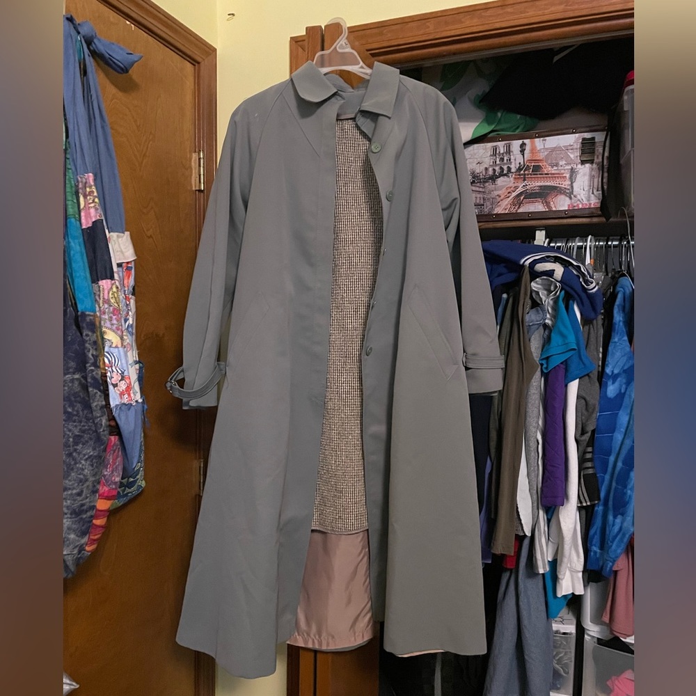 Sea foam green vintage trench coat